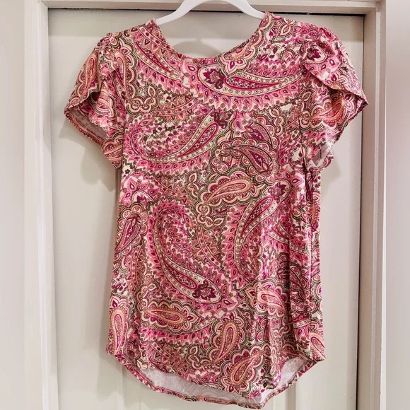 Cupio Pink Paisley Blouse - Picture 1 of 3